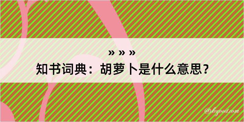 知书词典：胡萝卜是什么意思？