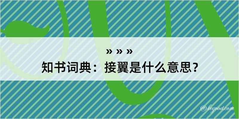 知书词典：接翼是什么意思？