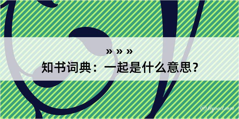 知书词典：一起是什么意思？