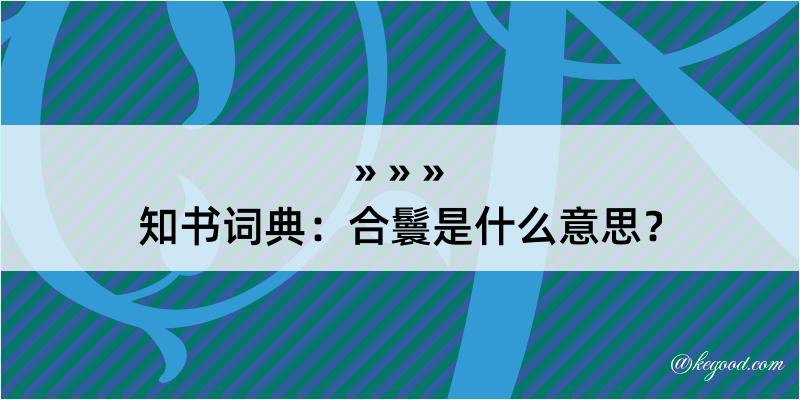 知书词典：合鬟是什么意思？