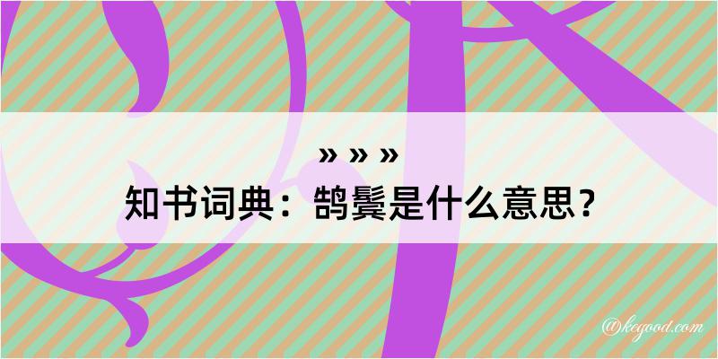 知书词典：鹄鬓是什么意思？