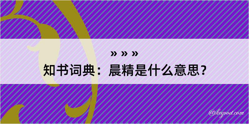 知书词典：晨精是什么意思？