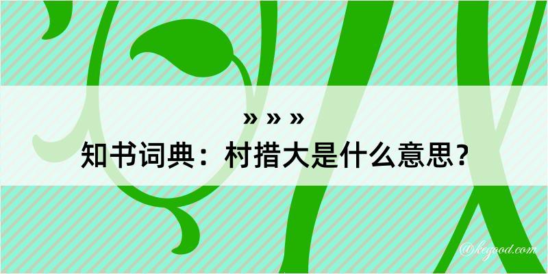 知书词典：村措大是什么意思？