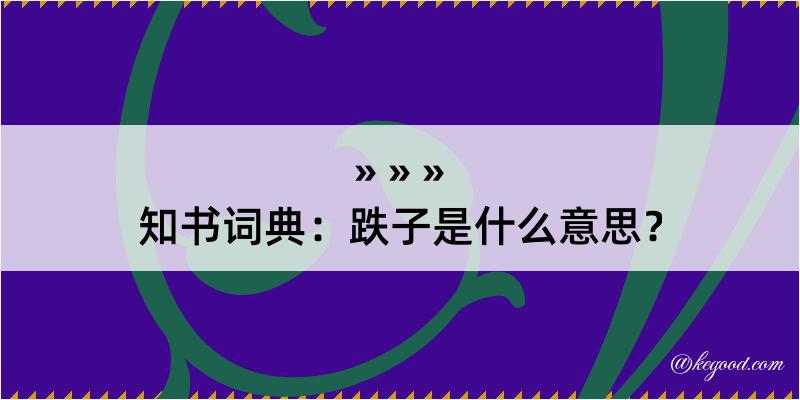 知书词典：跌子是什么意思？