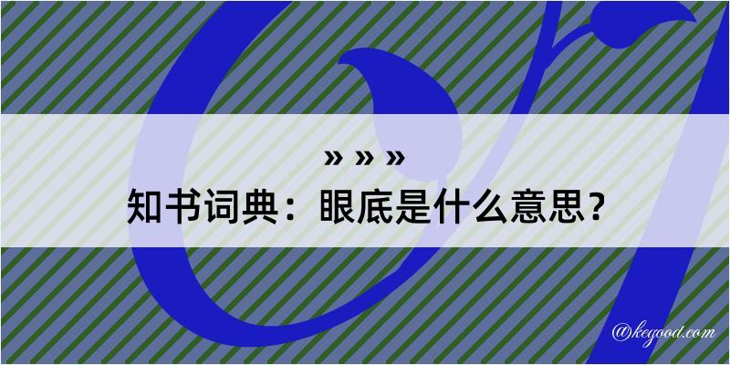 知书词典：眼底是什么意思？