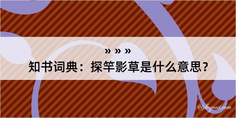 知书词典：探竿影草是什么意思？