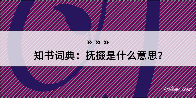 知书词典：抚掇是什么意思？