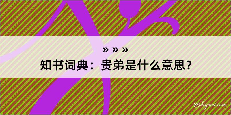 知书词典：贵弟是什么意思？