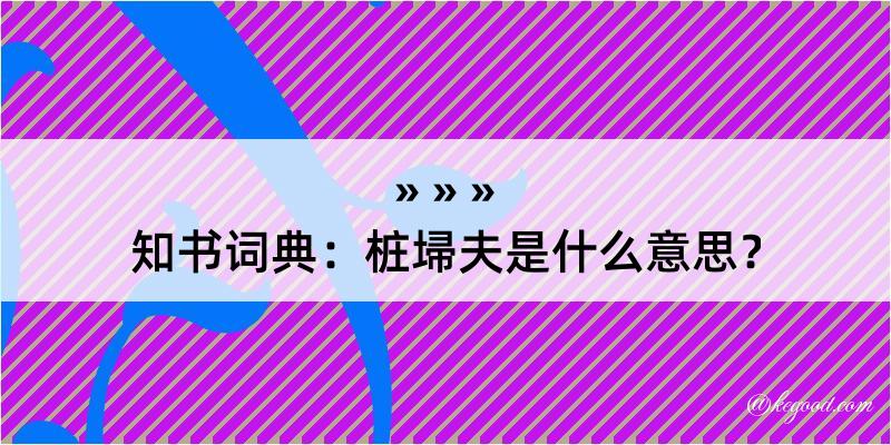 知书词典：桩埽夫是什么意思？