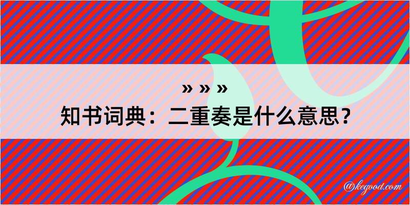 知书词典：二重奏是什么意思？