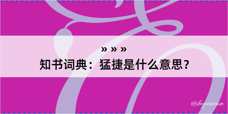 知书词典：猛捷是什么意思？