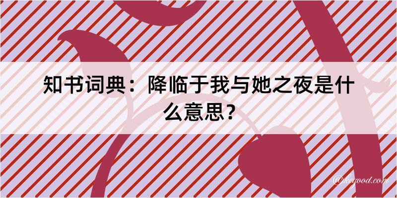 知书词典：降临于我与她之夜是什么意思？