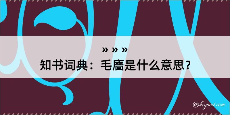 知书词典：毛廧是什么意思？