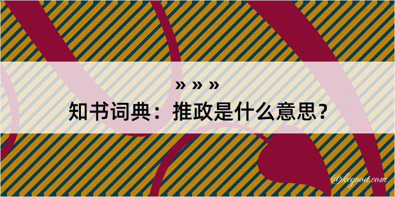 知书词典：推政是什么意思？