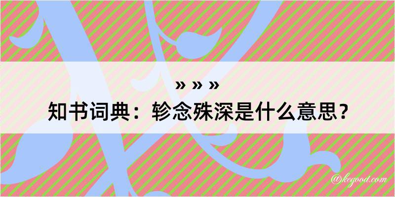 知书词典：轸念殊深是什么意思？