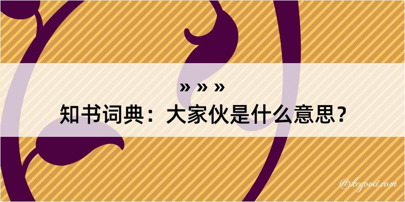 知书词典：大家伙是什么意思？