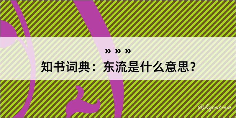 知书词典：东流是什么意思？