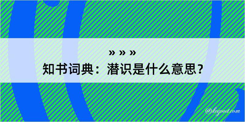 知书词典：潜识是什么意思？