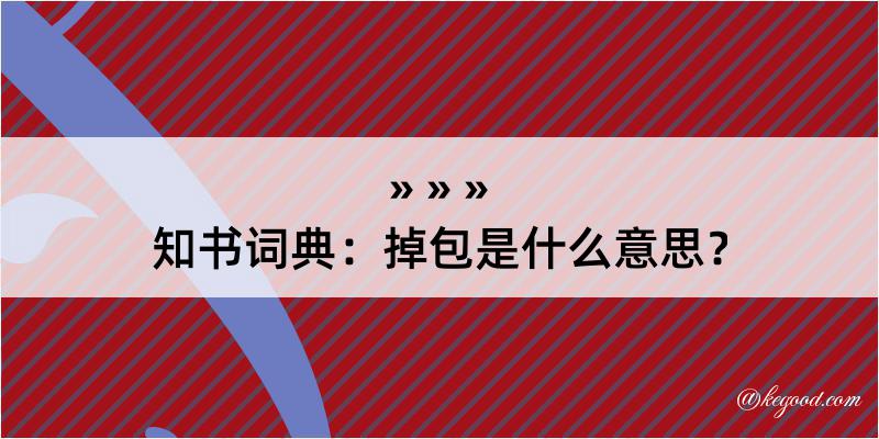 知书词典：掉包是什么意思？