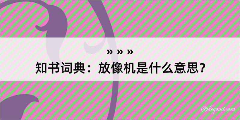 知书词典：放像机是什么意思？