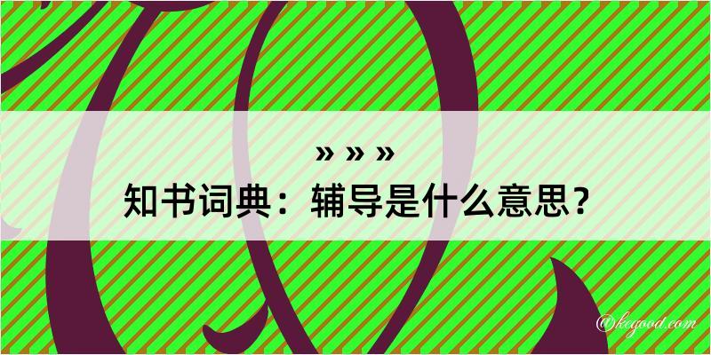 知书词典：辅导是什么意思？