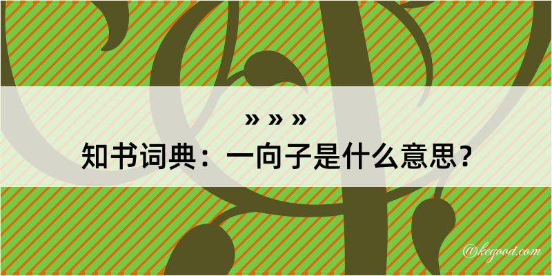 知书词典：一向子是什么意思？