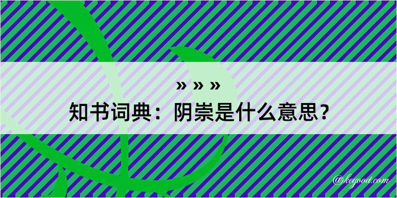 知书词典：阴崇是什么意思？