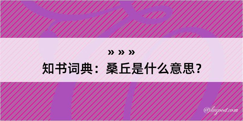 知书词典：桑丘是什么意思？