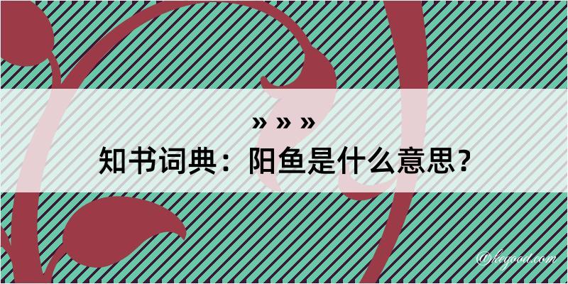 知书词典：阳鱼是什么意思？