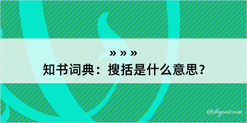 知书词典：搜括是什么意思？