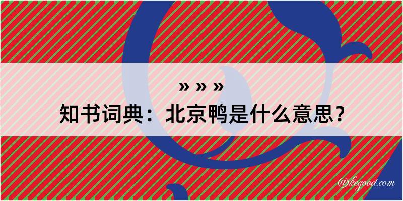 知书词典：北京鸭是什么意思？