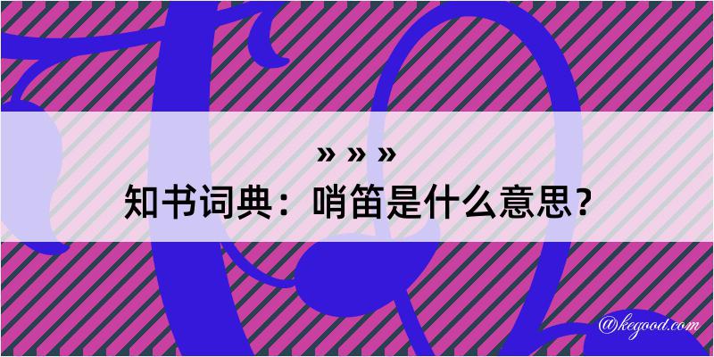 知书词典：哨笛是什么意思？