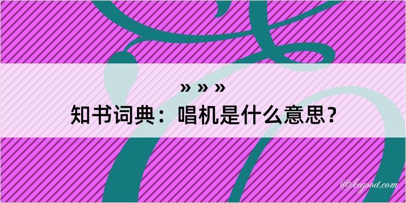 知书词典：唱机是什么意思？