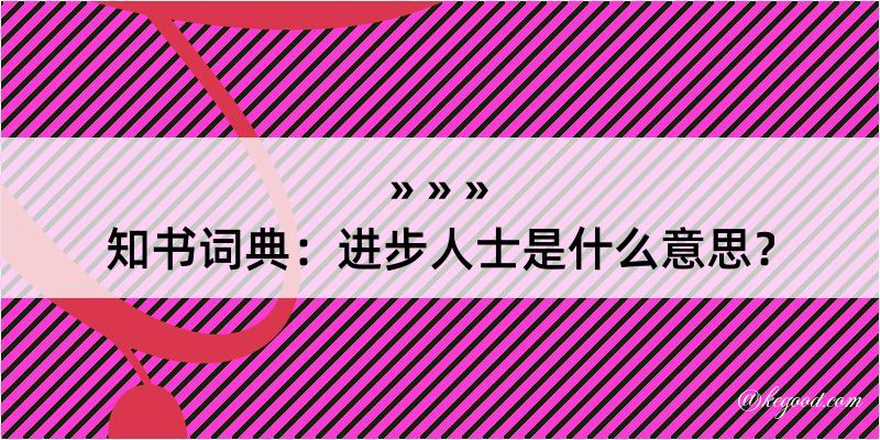 知书词典：进步人士是什么意思？