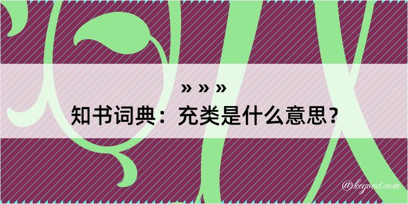 知书词典：充类是什么意思？