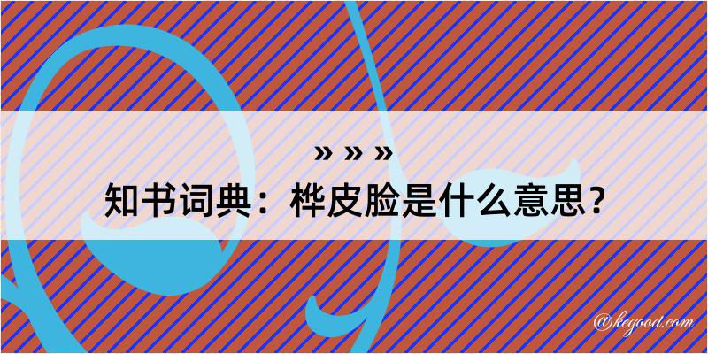 知书词典：桦皮脸是什么意思？