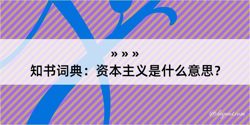 知书词典：资本主义是什么意思？