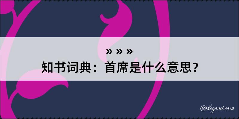 知书词典：首席是什么意思？