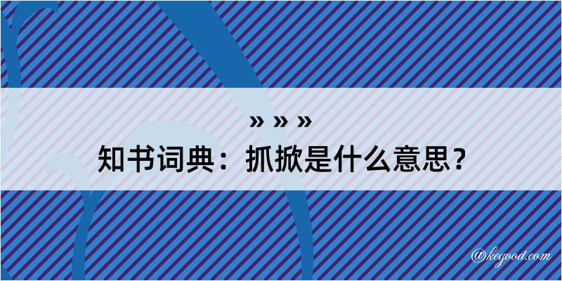 知书词典：抓掀是什么意思？