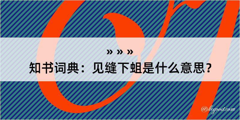 知书词典：见缝下蛆是什么意思？