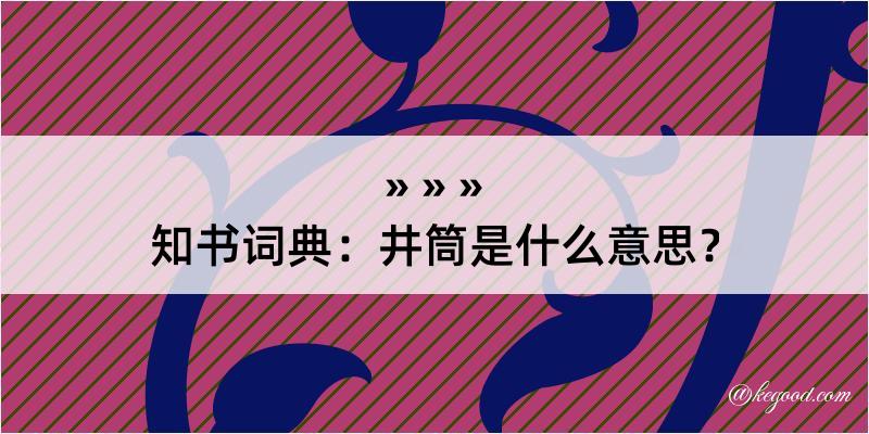 知书词典：井筒是什么意思？