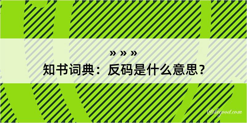 知书词典：反码是什么意思？