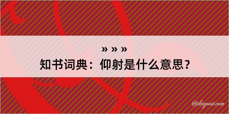 知书词典：仰射是什么意思？