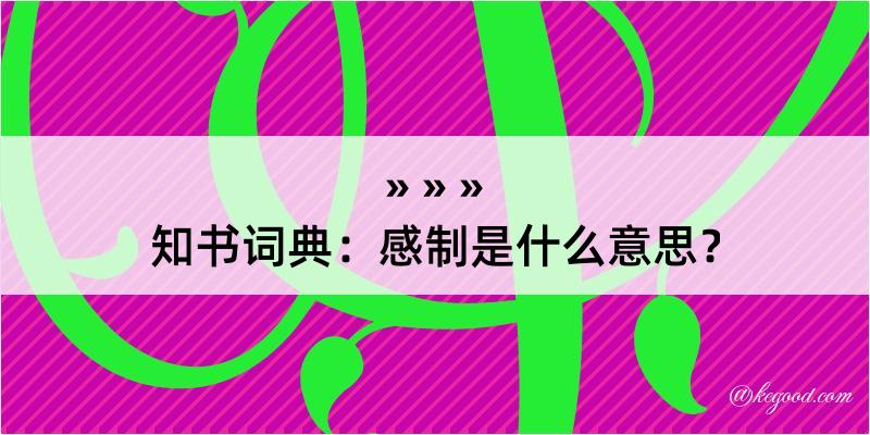 知书词典：感制是什么意思？