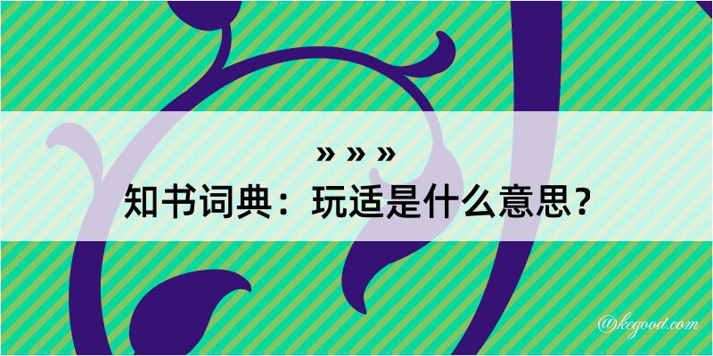 知书词典：玩适是什么意思？