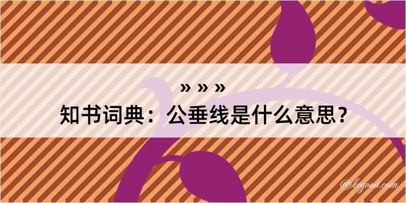 知书词典：公垂线是什么意思？