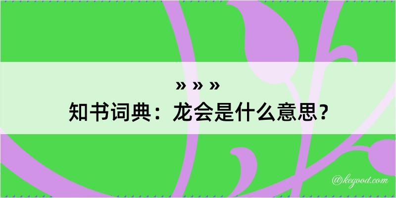 知书词典：龙会是什么意思？