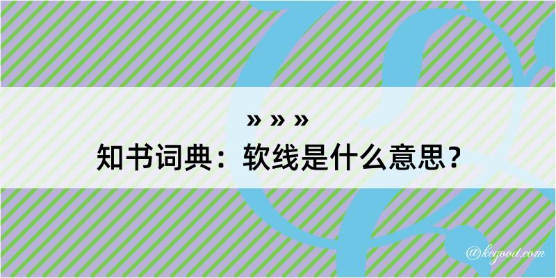 知书词典：软线是什么意思？