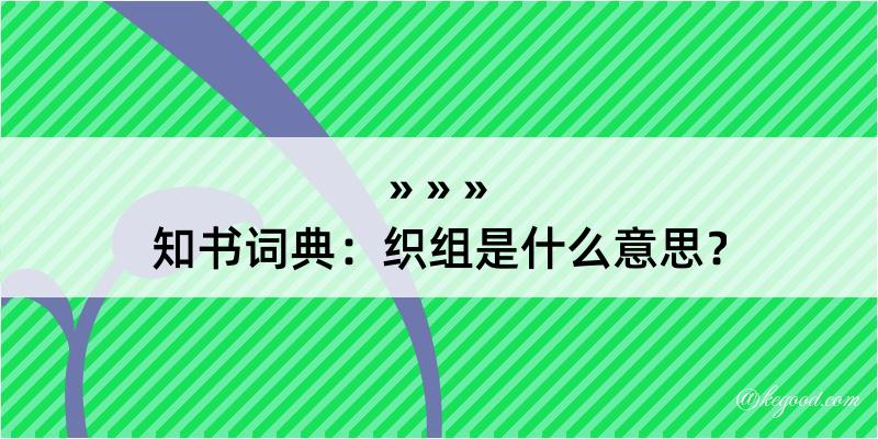 知书词典：织组是什么意思？