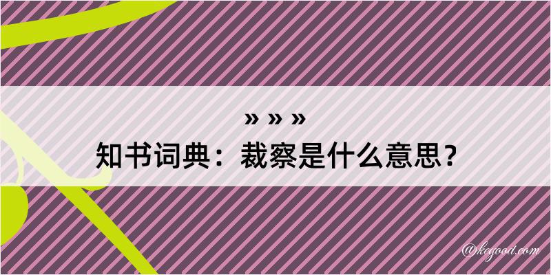 知书词典：裁察是什么意思？